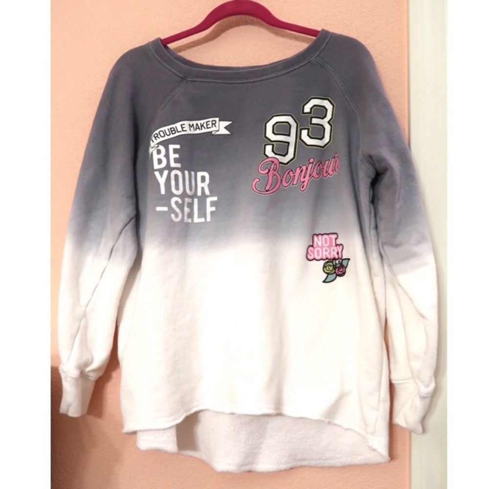 Girls Ombré Sweatshirt with Decals Size 11/12